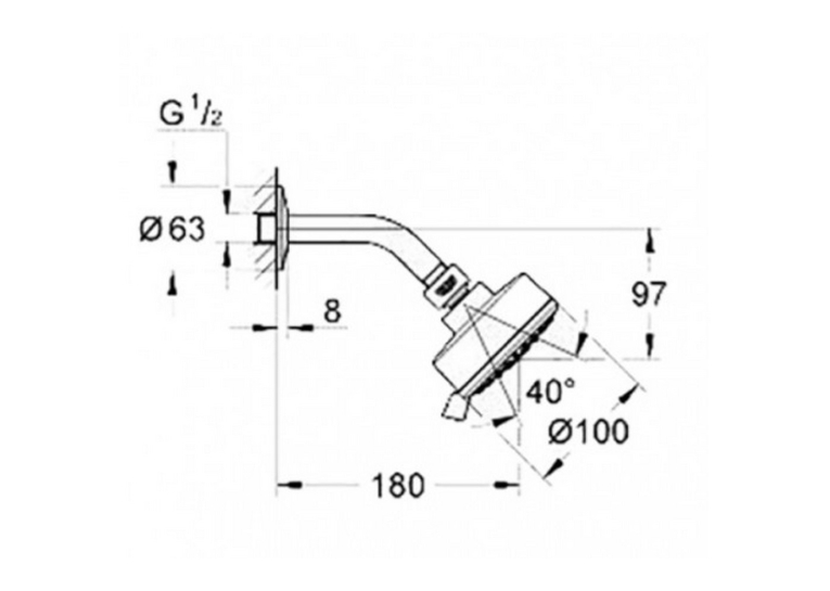 Верхний душ Grohe New Tempesta Cosmopolitan 100 26090001