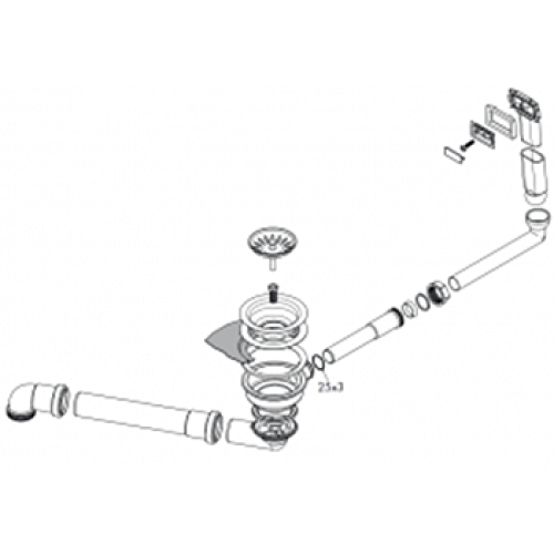 Сифон для миття Hansgrohe D14-10, хром 43921800 (Пошкоджене пакування)