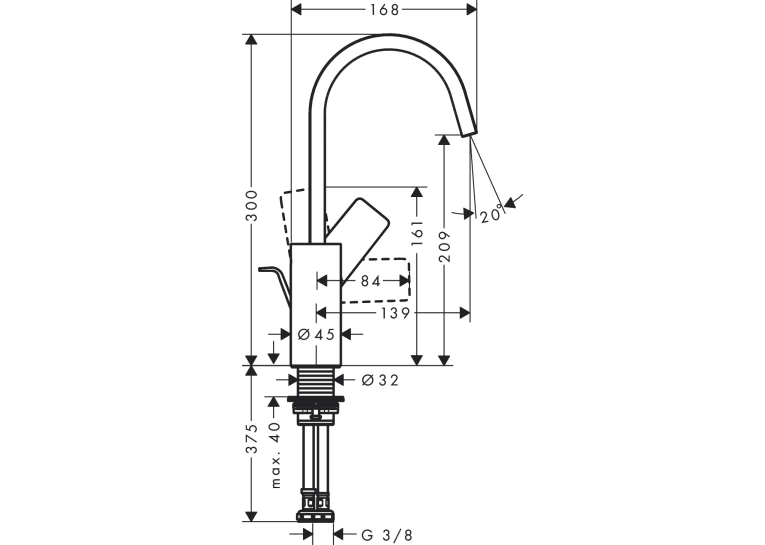 Змішувач Hansgrohe Vivenis для раковини, чорний 75030670