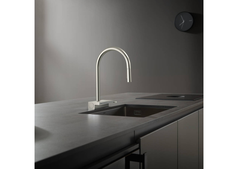 Змішувач для кухні Hansgrohe Aquno Select M81 з висувним душем, під сталь 73837800