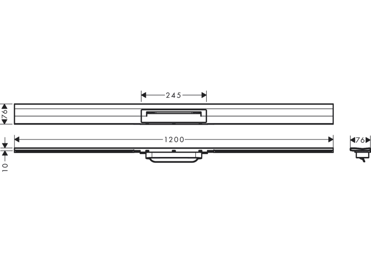 Верхня частина Hansgrohe "RainDrain Flex" для каналу (пристінна) 1200 мм Matt White 56054700