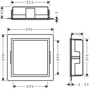 Настенная ниша Hansgrohe XtraStoris Individual с рамкой 30x30x10 см Brushed Black Chrome 56098340