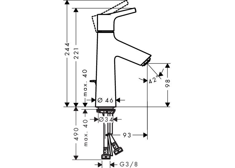 Смеситель для раковины Hansgrohe Talis S, хром 72022000
