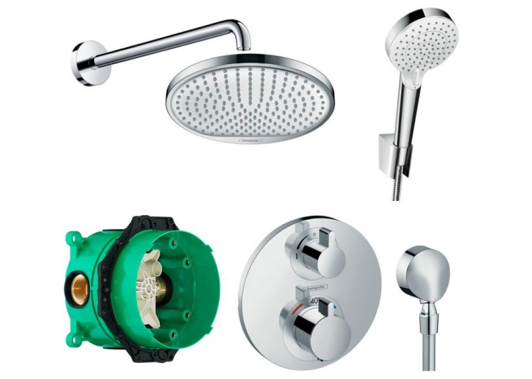 Комплект прихованого монтажу Hansgrohe Ecostat S для душу 6в1 20190007