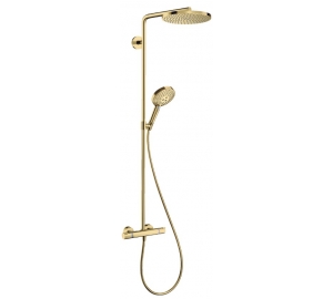 Душевая система с термостатом Hansgrohe Raindance Select S Showerpipe 240 1jet Polished Gold Op 27633990