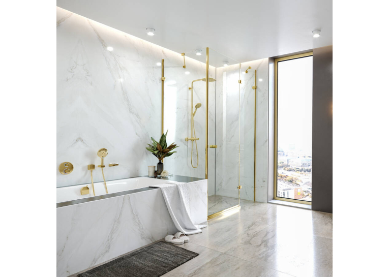 Душова система з термостатом Hansgrohe Raindance Select S Showerpipe 240 1jet Polished Gold Op 27633990