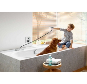 Шланг для душевой лейки Hansgrohe SBox Square 1,45 м врезной в борт ванны Polished Gold Optic 28010990