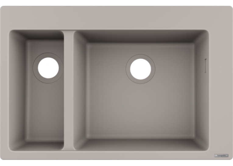 Кухонна мийка Hansgrohe S510-F635 770х510 на дві чаші 180/450 Concretegrey (43315380)