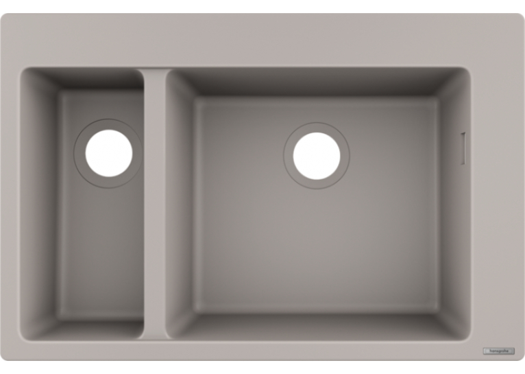 Кухонная мойка Hansgrohe S510-F635 770х510 на две чаши 180/450 Concretegrey (43315380)