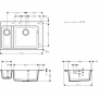 Кухонная мойка Hansgrohe S510-F635 770х510 на две чаши 180/450 Concretegrey (43315380)