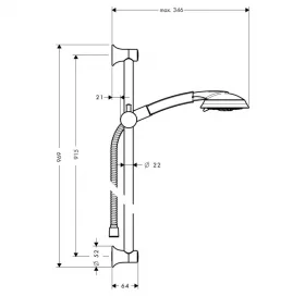 Душевой набор Hansgrohe Raindance Classic 100 3jet 90см Chrome 27841000