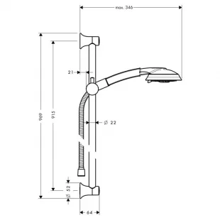 Душовий набір Hansgrohe Raindance Classic 100 3jet 90см Chrome 27841000