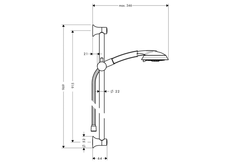 Душовий набір Hansgrohe Raindance Classic 100 3jet 90см Chrome 27841000