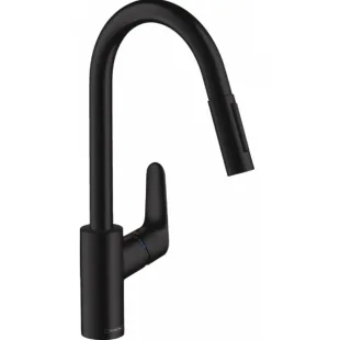Кухонний змішувач Hansgrohe Focus з висувним душем Matt Black 31815670