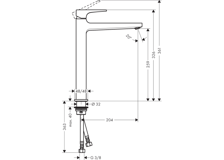 Смеситель для раковины Hansgrohe Metropol Matt White 32512700