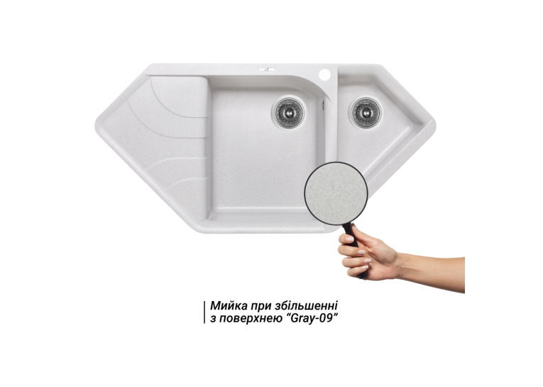  Кухонна мийка Lidz 1000x500/225 GRA-09 (LIDZGRA091000500225)