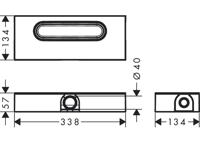 Прихована частина для каналів Hansgrohe uBox universal ø40 01000180