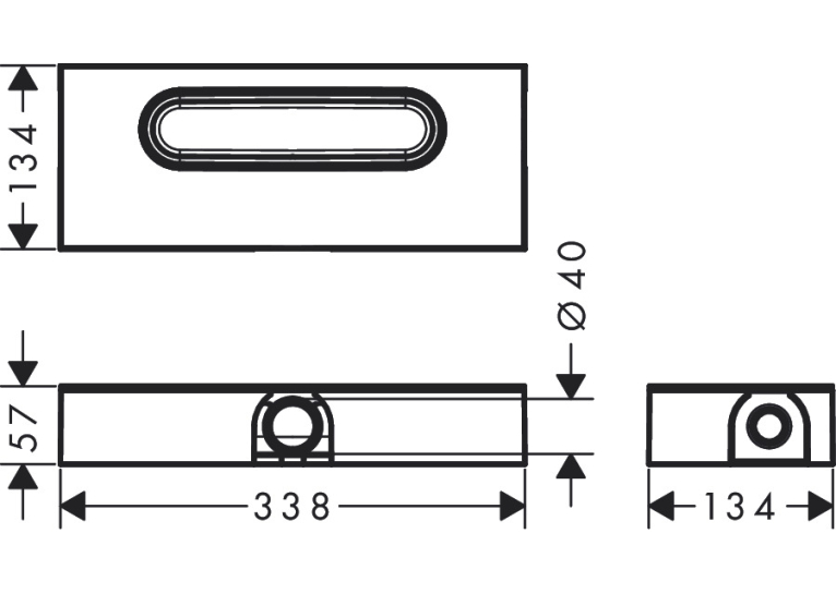Прихована частина для каналів Hansgrohe uBox universal ø40 01000180
