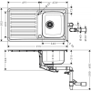 Кухонна мийка Hansgrohe S4113-F340 на стільницю 915х505 із сифоном automatic 43337800