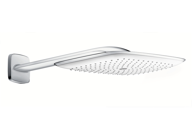 Верхній душ Hansgrohe PuraVida 400 із душовим кронштейном, хром/білий 27437400