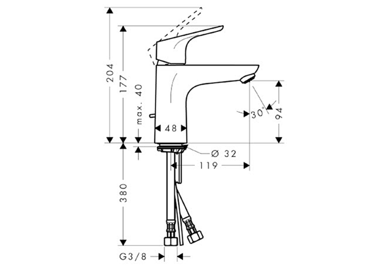Смеситель для раковины Hansgrohe Focus E LowFlow 31603000