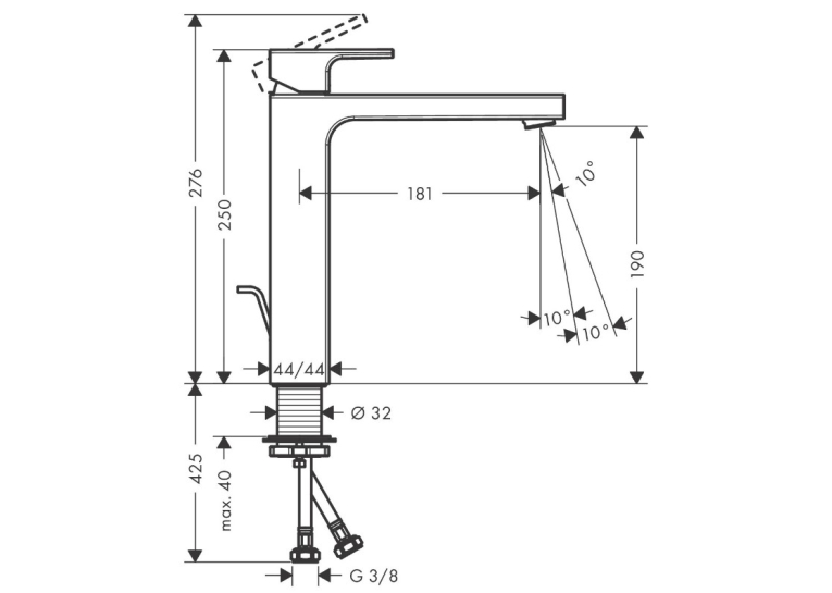 Смеситель для раковины Hansgrohe Vernis Shape 71590000 хром
