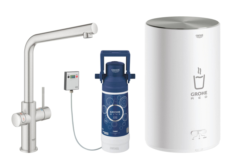 Змішувач для кухні з бойлером Grohe Red Duo 30327DC1 Сталь