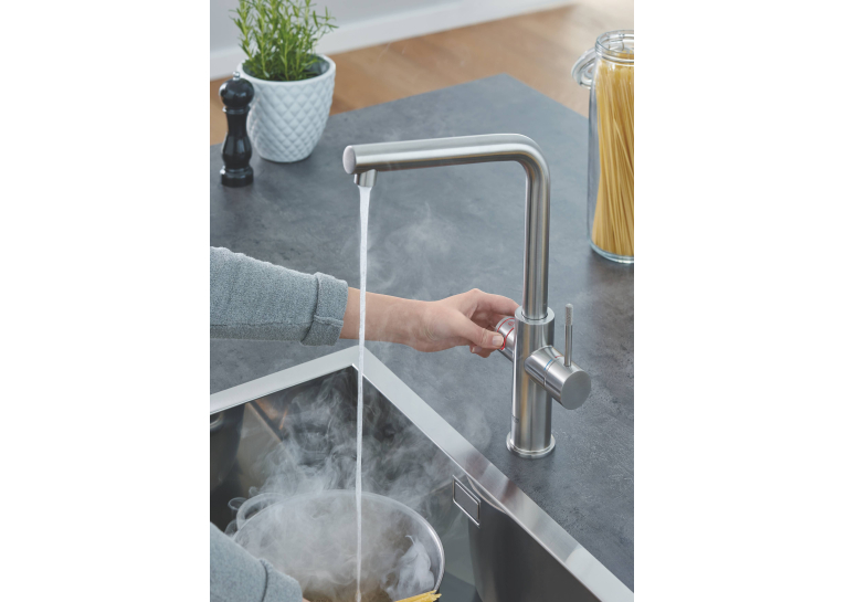 Змішувач для кухні з бойлером Grohe Red Duo 30327DC1 Сталь