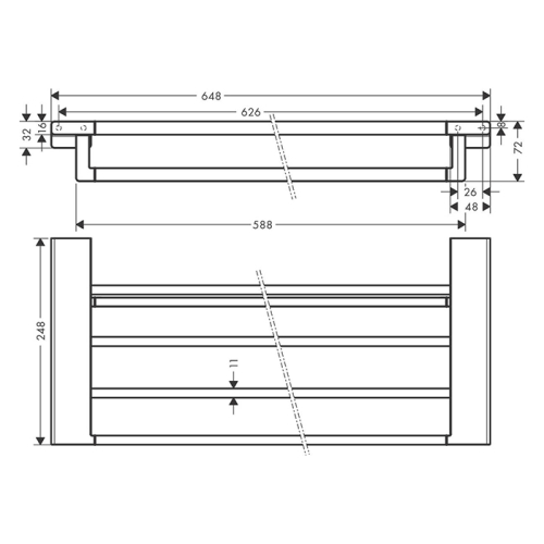 Полка Hansgrohe AddStoris 41751000 хром (Повреждённая упаковка)