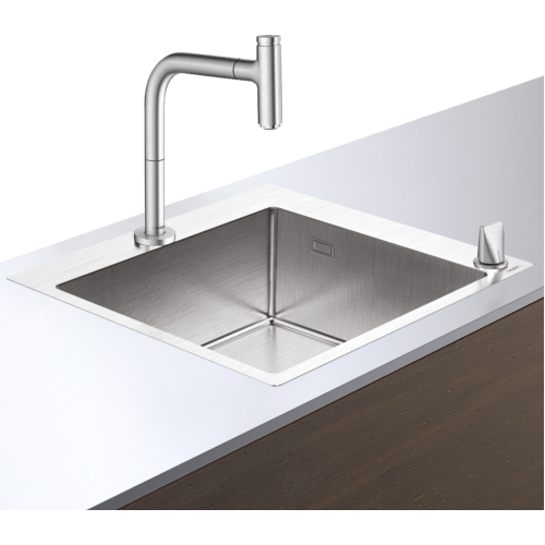 Кухонный комплект мойка со смесителем Hansgrohe C71-F450-06, сталь 43201800