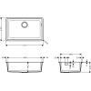 Кухонная мойка Hansgrohe S510-U660 под столешницу 710х450 Graphiteblack 43432170