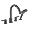 Смеситель на борт ванны Hansgrohe Vernis Shape с душевым гарнитуром 71459670 черный матовый