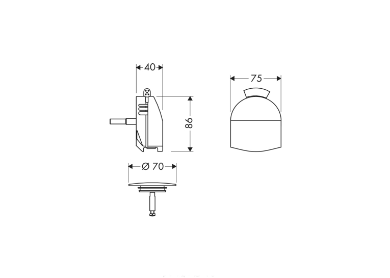 Зовнішня частина сифону Hansgrohe Exafill 58127000