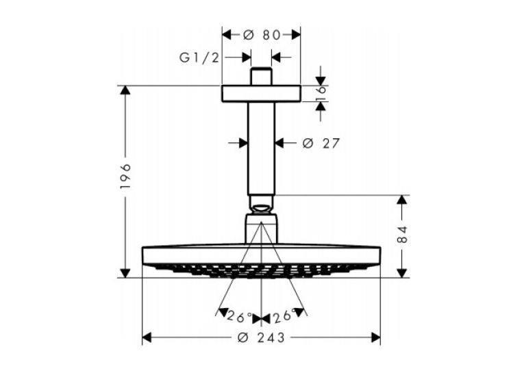 Верхній душ Hansgrohe Raindance Select S 240 2jet хром/білий 26467400