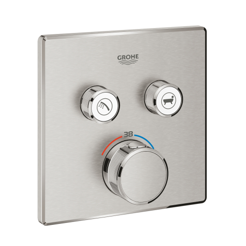 Термостат для вбудованого монтажу на 2 виходи Grohe Grohtherm SmartControl 29124DC0 Сталь