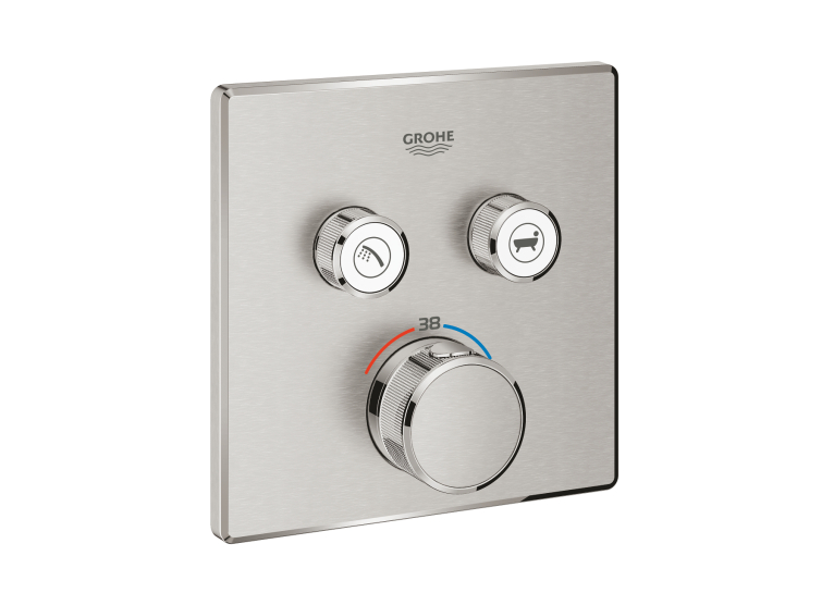 Термостат для вбудованого монтажу на 2 виходи Grohe Grohtherm SmartControl 29124DC0 Сталь