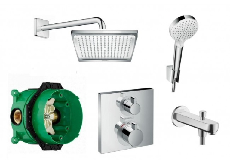 Комплект прихованого монтажу Hansgrohe Ecostat E для ванни 6в1 20190005