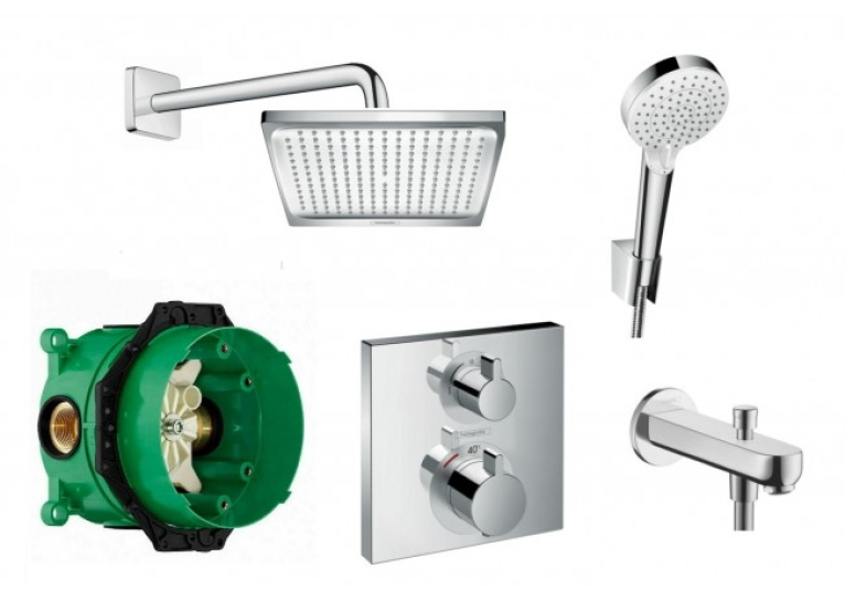 Комплект прихованого монтажу Hansgrohe Ecostat E для ванни 6в1 20190005