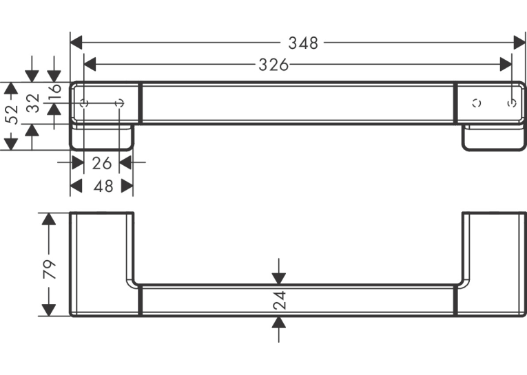 Поручень Hansgrohe AddStoris 41744340 чорний матовий хром