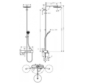 Душевая система Hansgrohe Pulsify Showerpipe 260 1jet с термостатом 24230000 хром