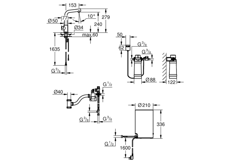 Смеситель для кухні з бойлером Grohe Red Mono 30339001