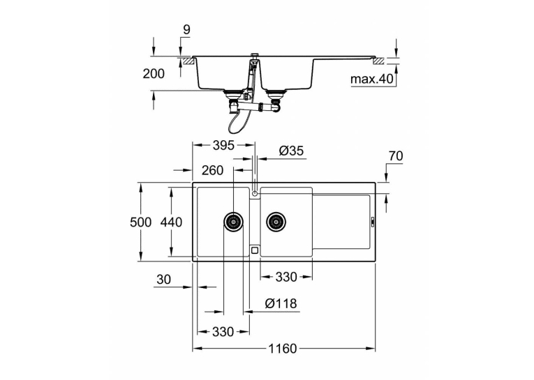 Кухонна мийка Grohe Sink K500 31647AP0