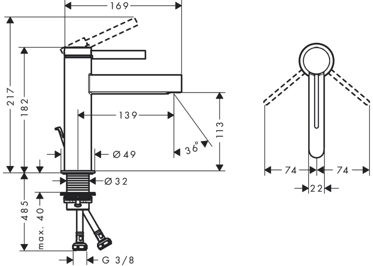 Змішувач Hansgrohe Finoris для раковини, хром 76020000