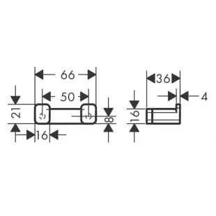 Двойной крючок Hansgrohe AddStoris 41755000 хром