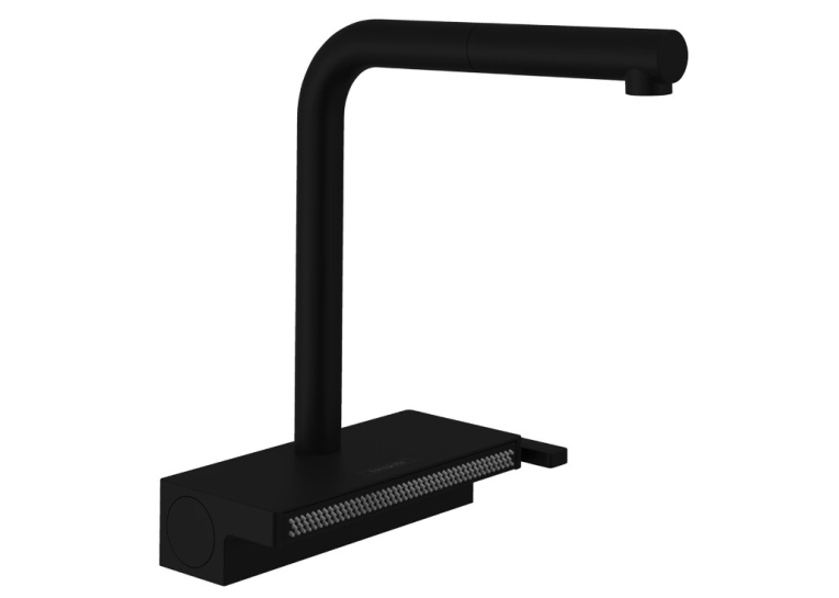 Смеситель для кухни Hansgrohe Aquno Select M81 с выдвижным душем, черный матовый 73830670