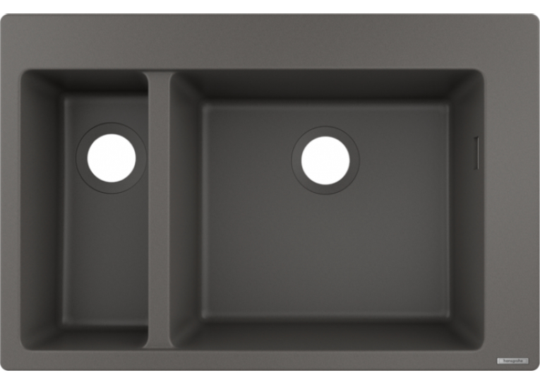 Кухонная мойка Hansgrohe S510-F635 770х510 на две чаши 180/450 Stonegrey (43315290)
