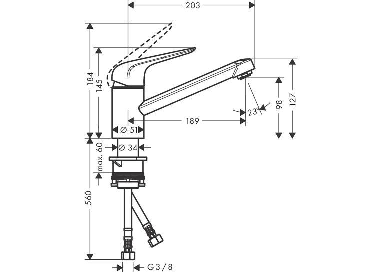 Смеситель для кухни Hansgrohe Focus M42 71808000