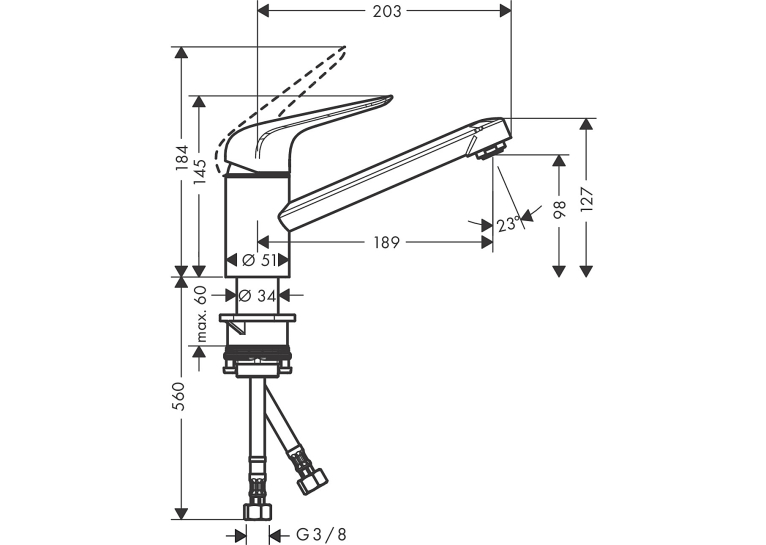 Смеситель для кухни Hansgrohe Focus M42 71808000