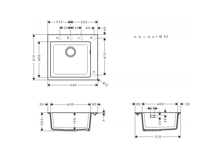 Кухонна мийка Hansgrohe S510-F450 560х510 Stonegrey 43312290