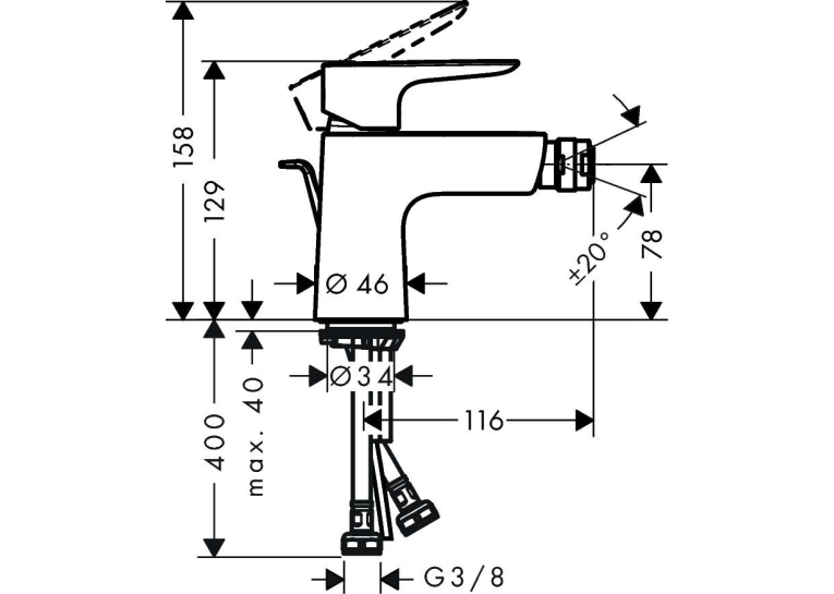 Змішувач для біде Hansgrohe Talis E Matt Black 71720670